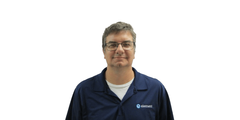 Portrait of Dan Phillips, Department Manager of Failure Analysis at Element Baltimore